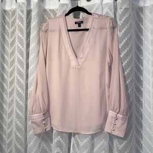 Express sheer long sleeve shirt, L